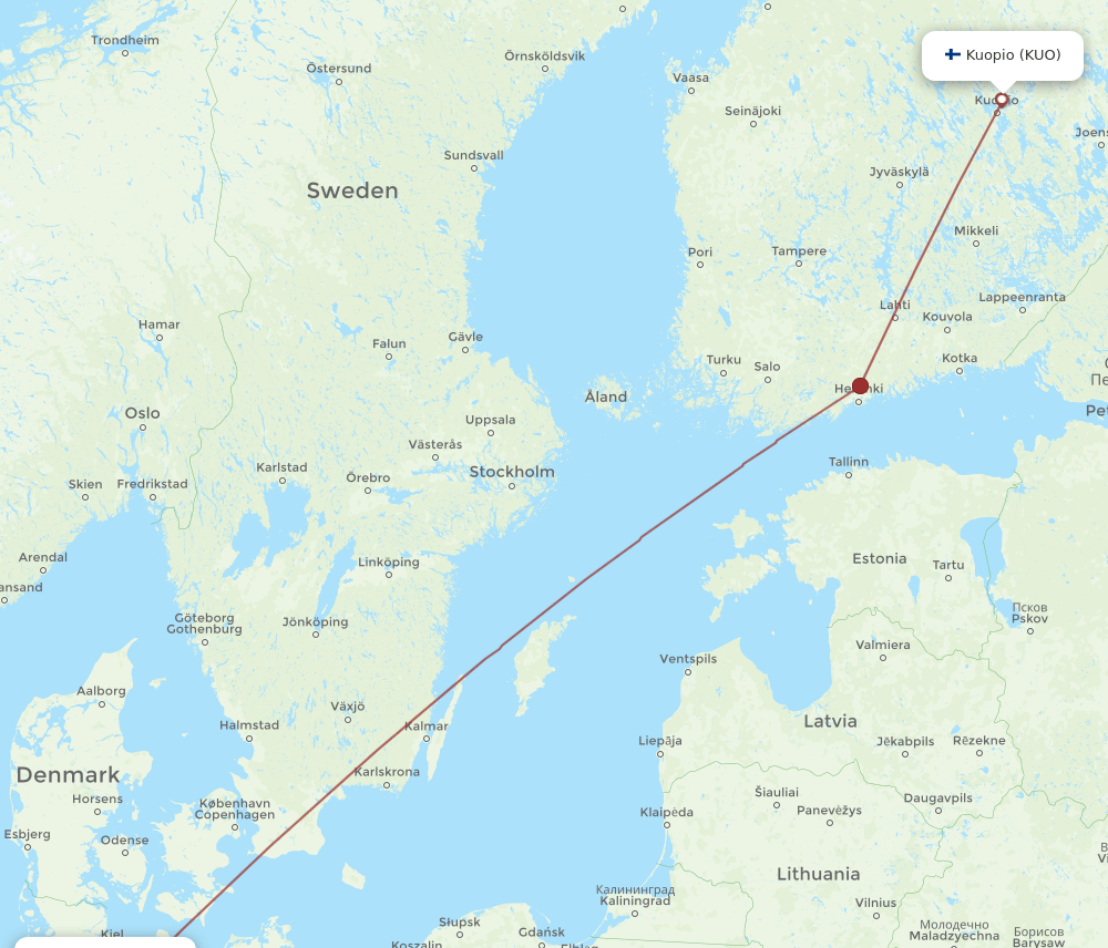 HAM-KUO flight routes