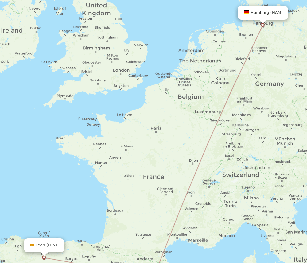 HAM-LEN flight routes