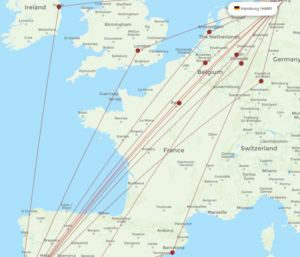HAM-LIS flight routes