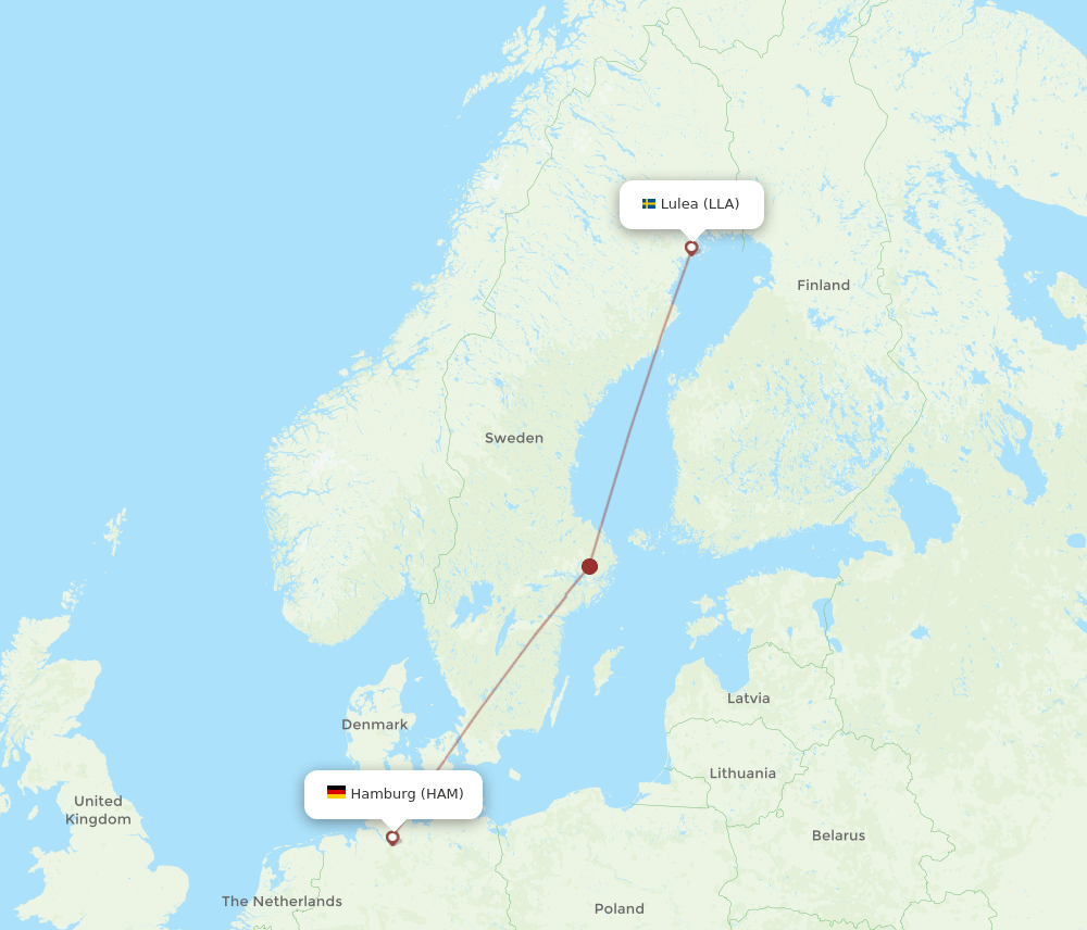 HAM-LLA flight routes