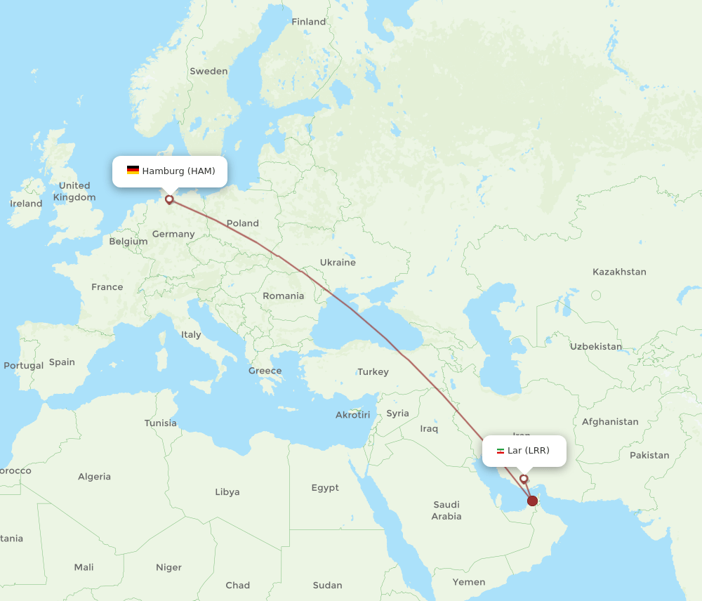 HAM-LRR flight routes