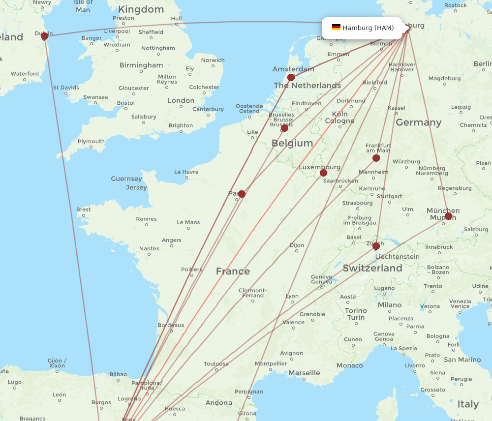 HAM-MAD flight routes