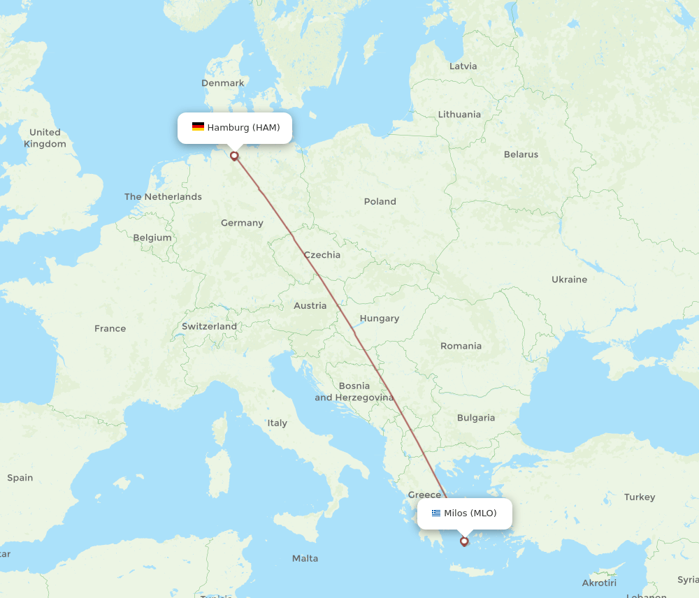 HAM-MLO flight routes