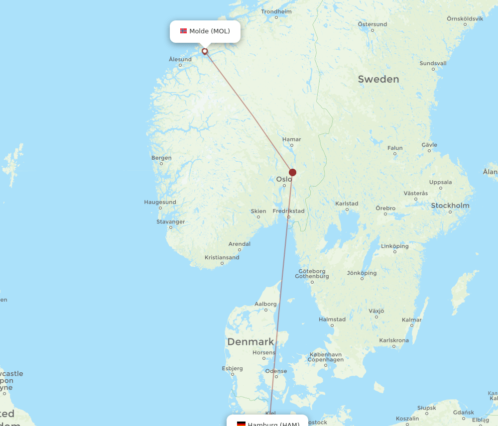 HAM-MOL flight routes