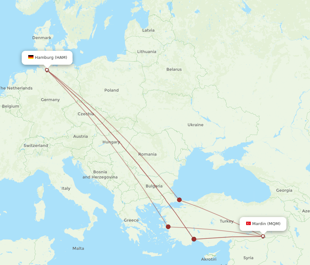 HAM-MQM flight routes