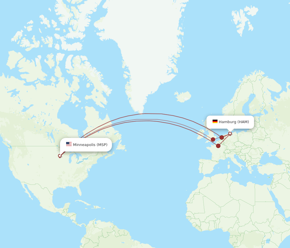 HAM-MSP flight routes