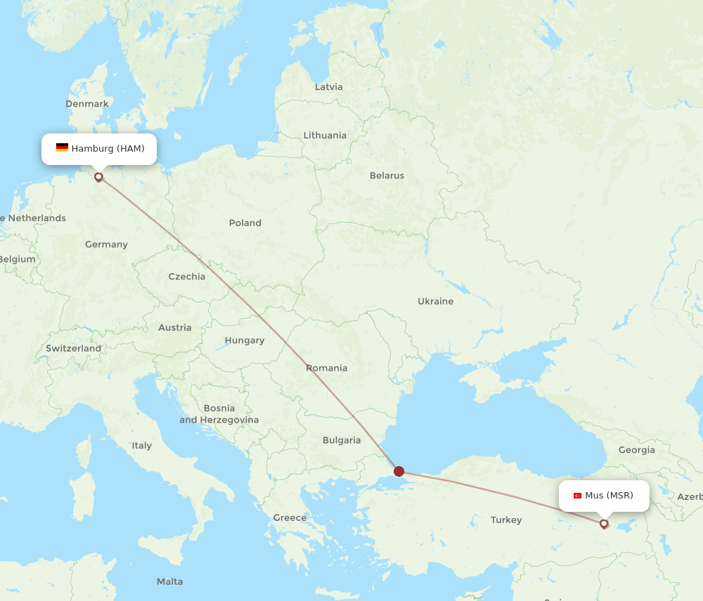 HAM to MSR flights and routes map