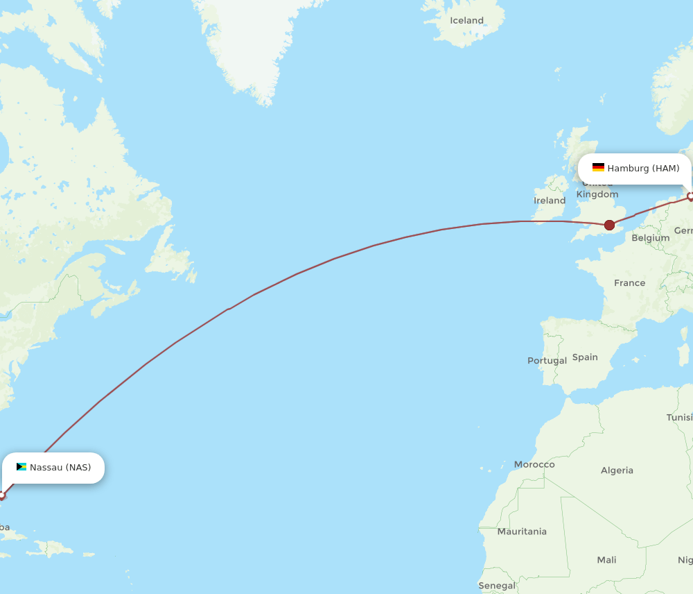 HAM-NAS flight routes