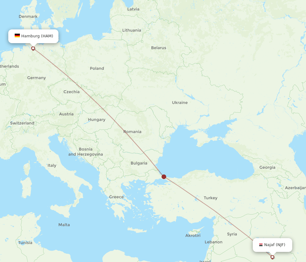 HAM-NJF flight routes