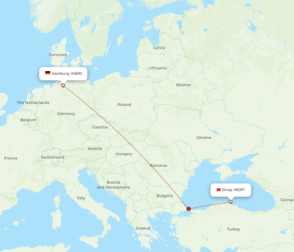 HAM-NOP flight routes