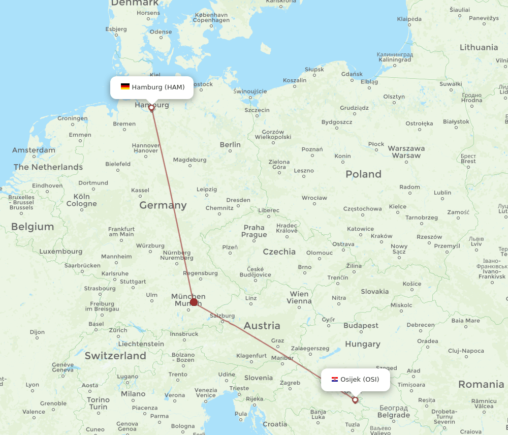 HAM-OSI flight routes
