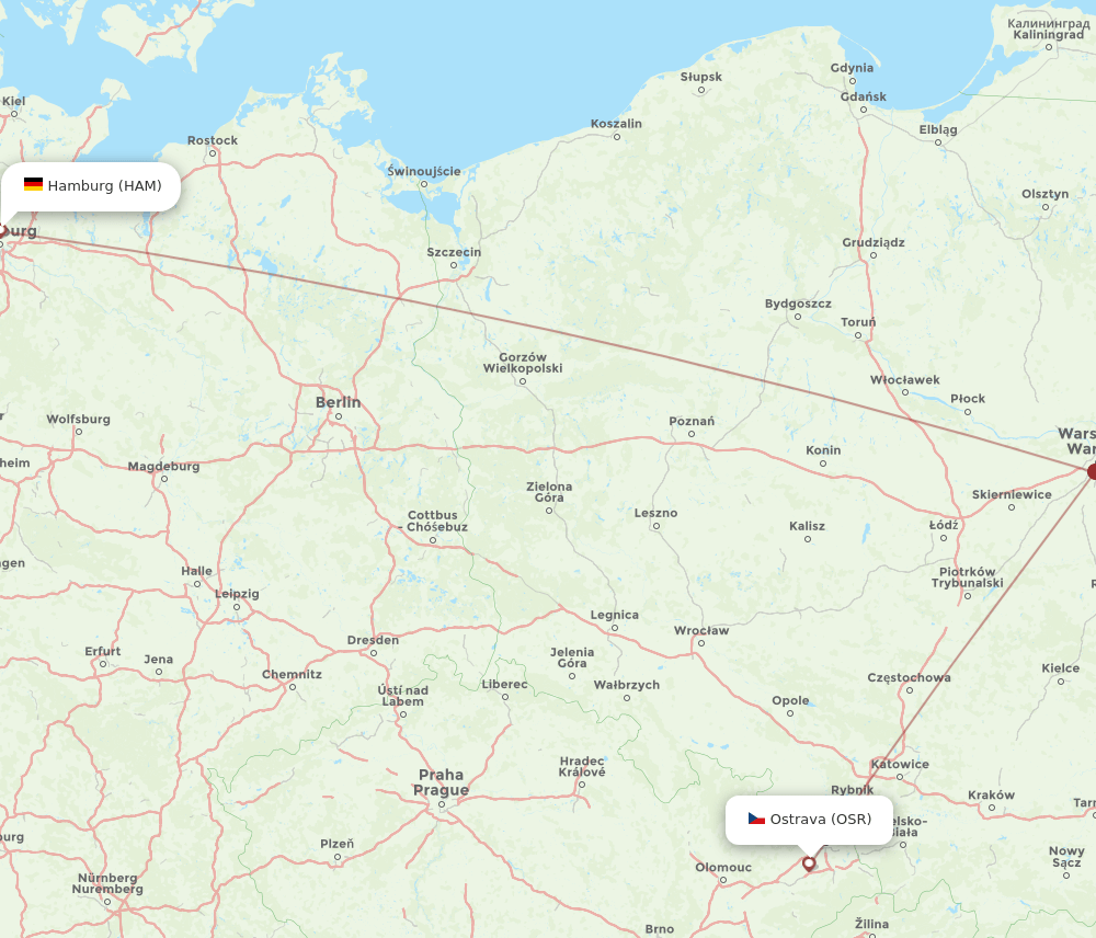 HAM-OSR flight routes