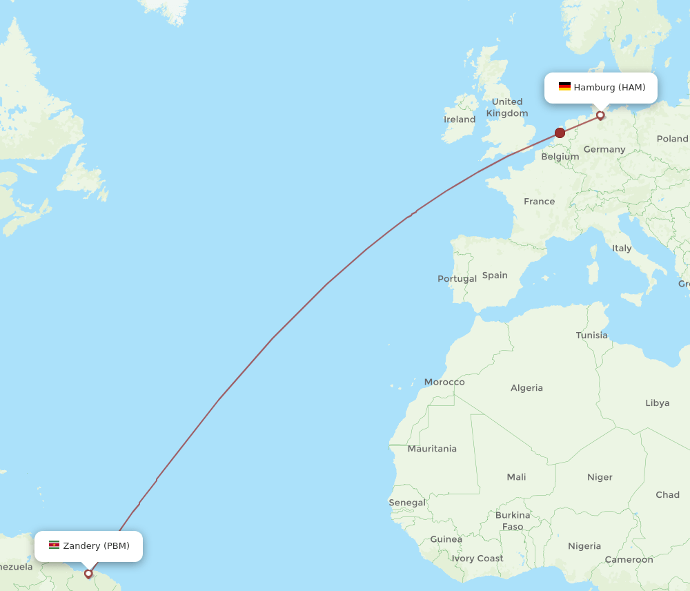 HAM-PBM flight routes