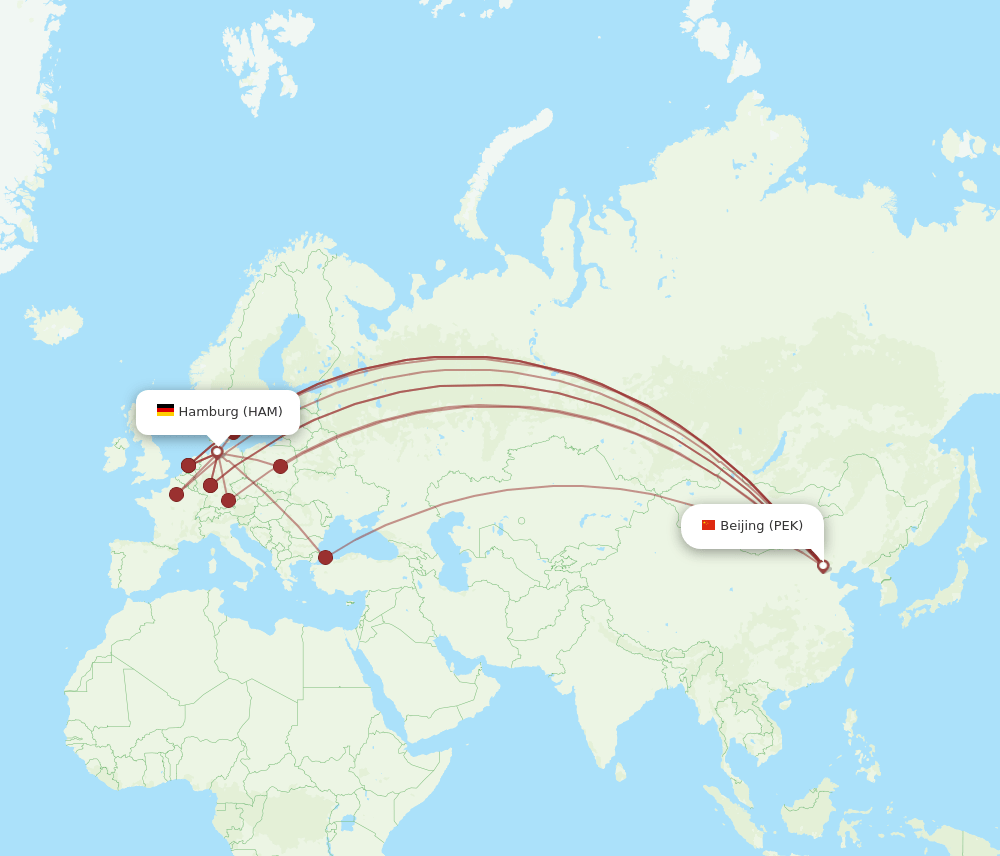 HAM-PEK flight routes
