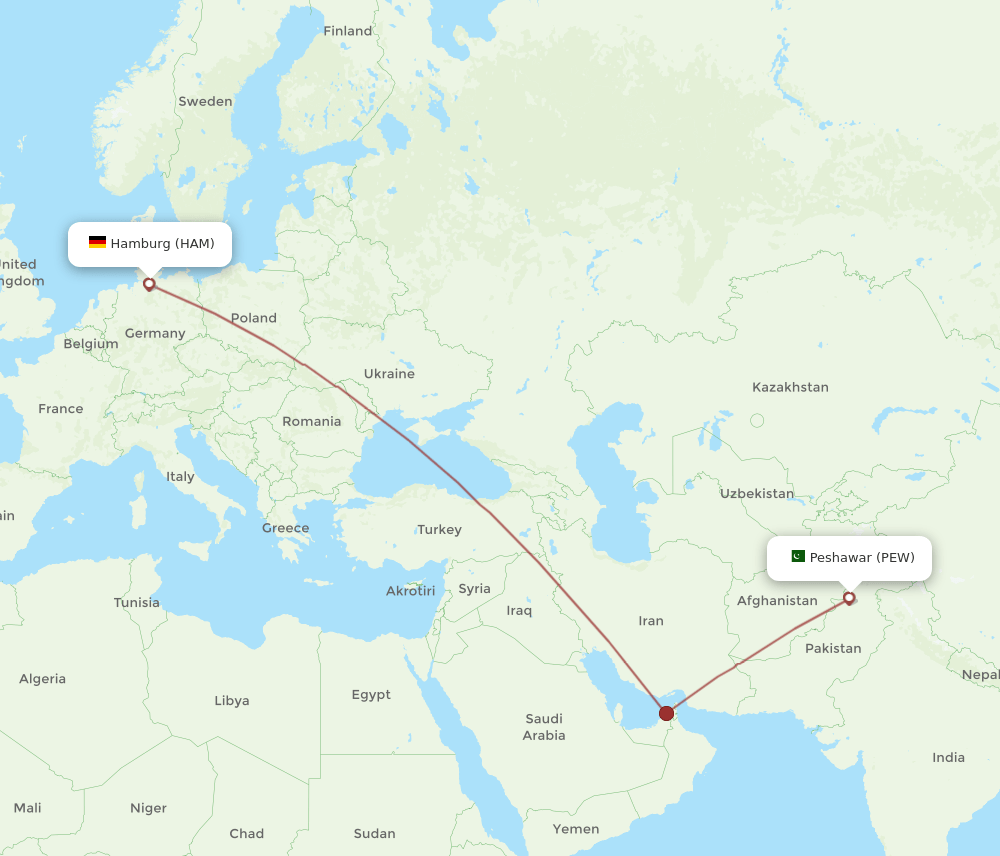 HAM-PEW flight routes
