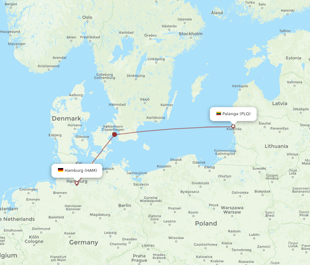 HAM-PLQ flight routes