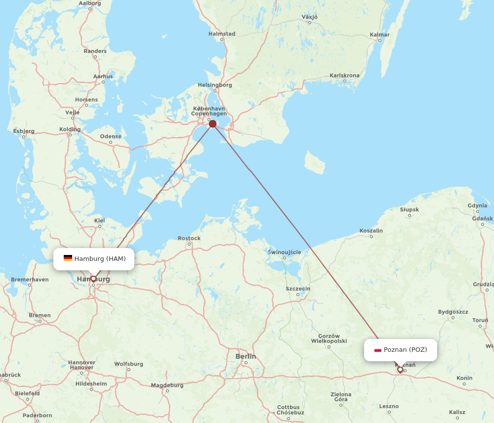 HAM-POZ flight routes