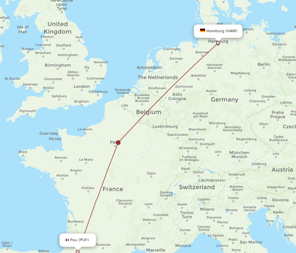 HAM-PUF flight routes