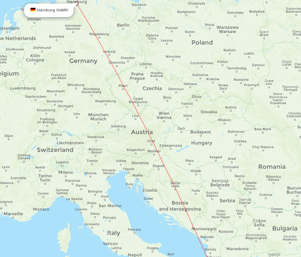 HAM-PVK flight routes