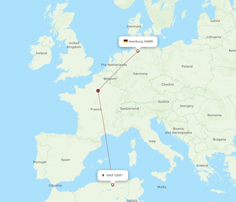 HAM-QSF flight routes