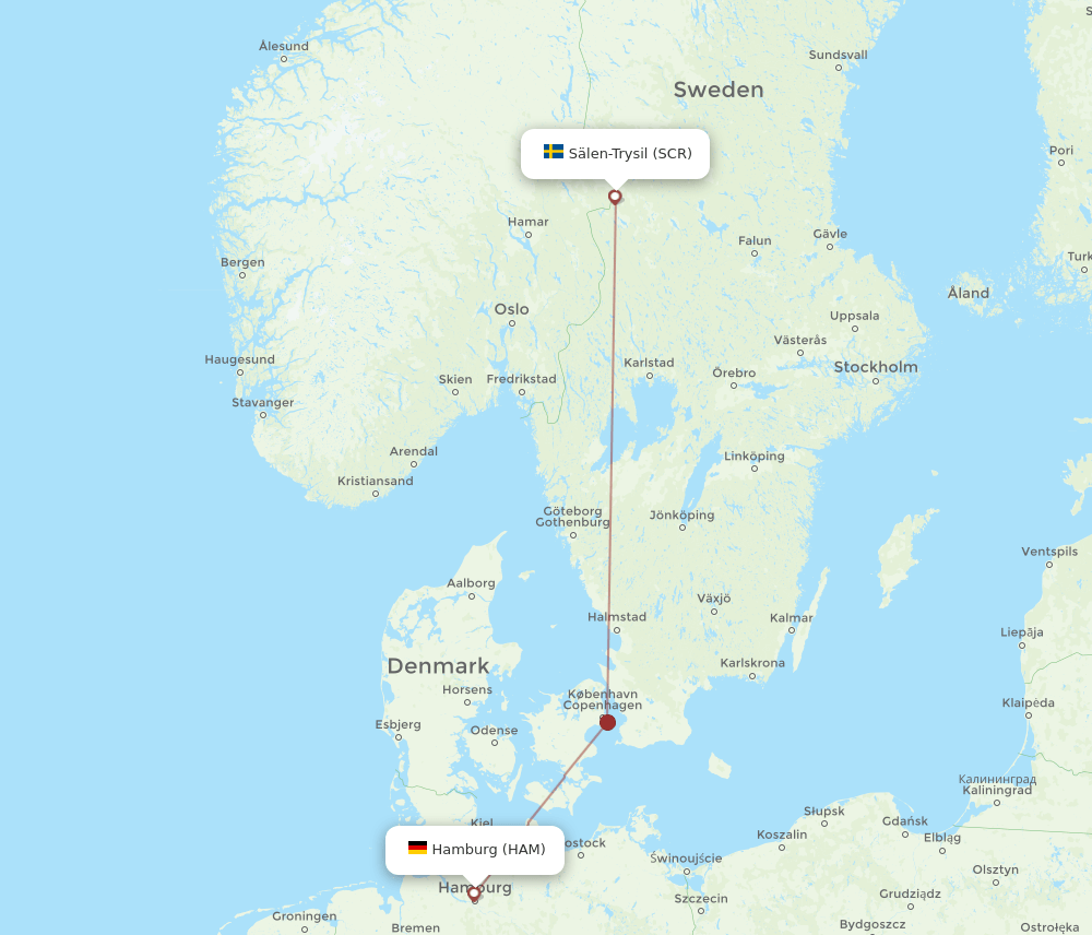 HAM to SCR flights and routes map