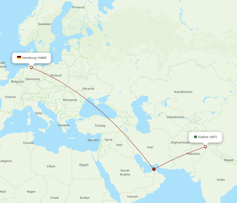 HAM-SKT flight routes
