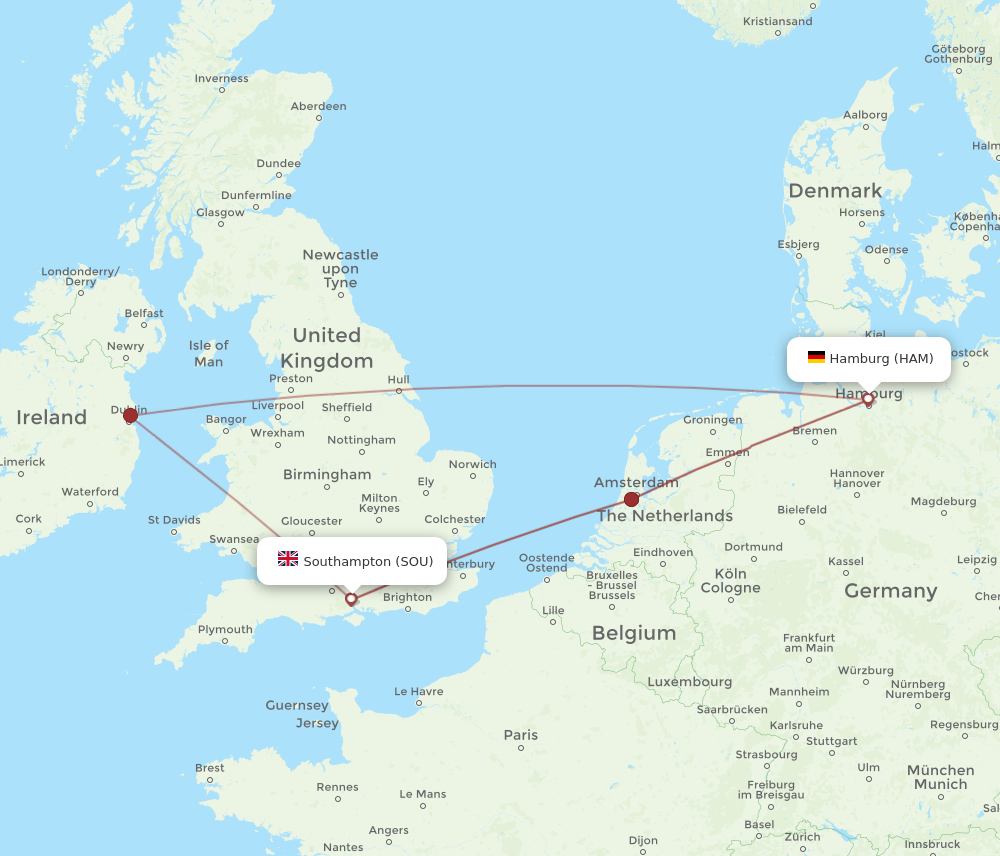 HAM-SOU flight routes