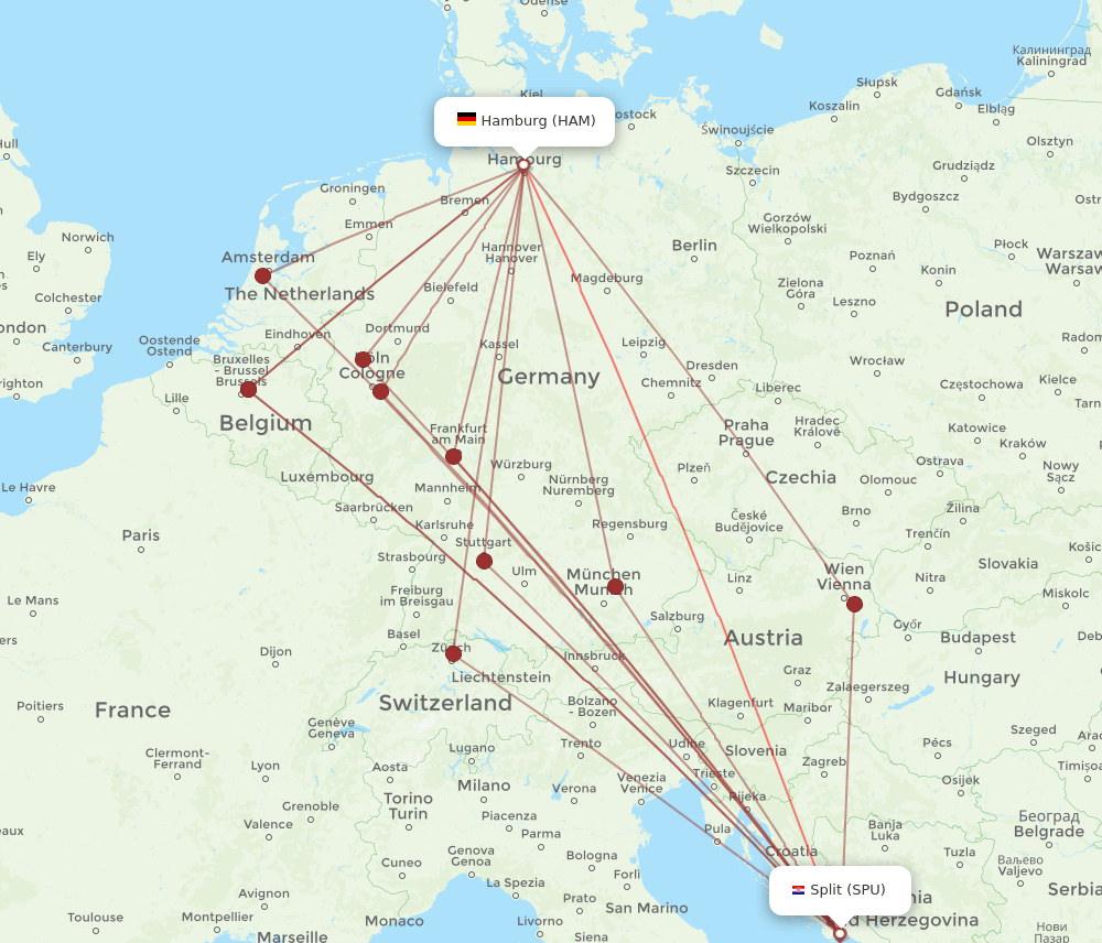 HAM-SPU flight routes