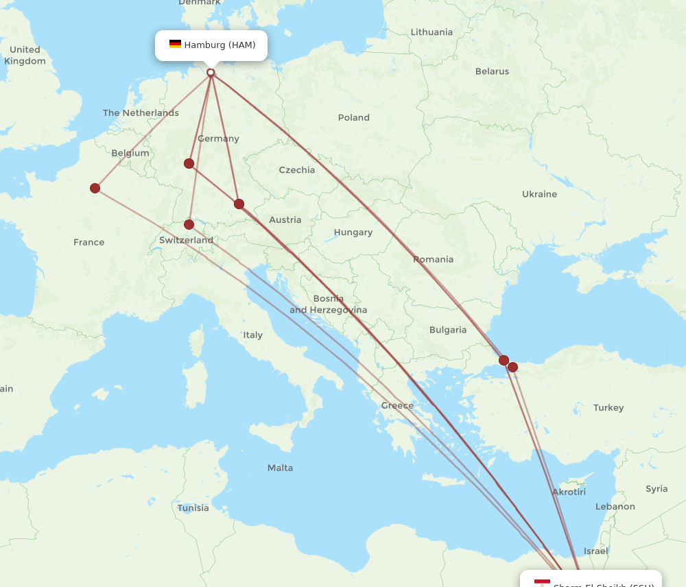 HAM-SSH flight routes
