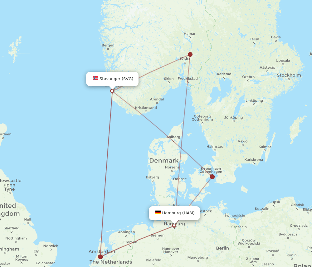 HAM-SVG flight routes