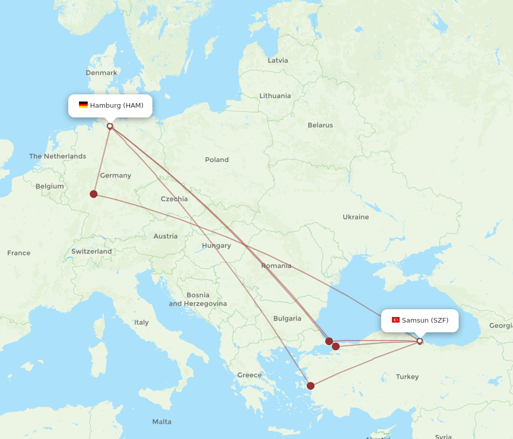 HAM-SZF flight routes