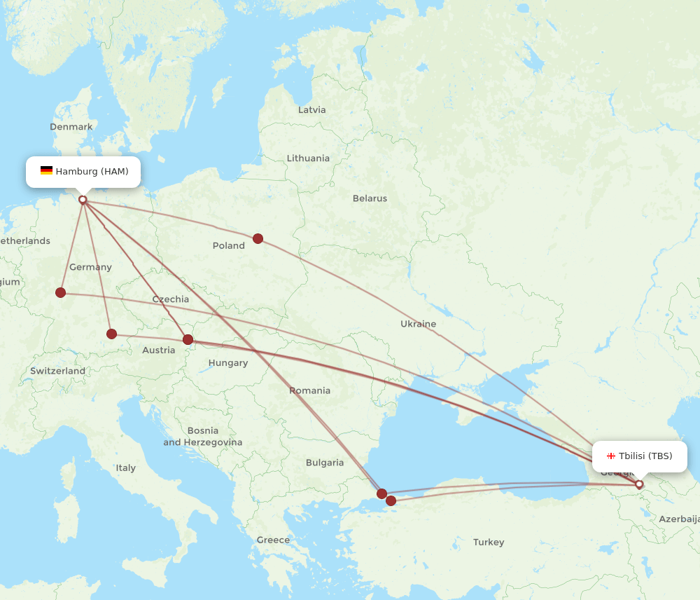 HAM-TBS flight routes