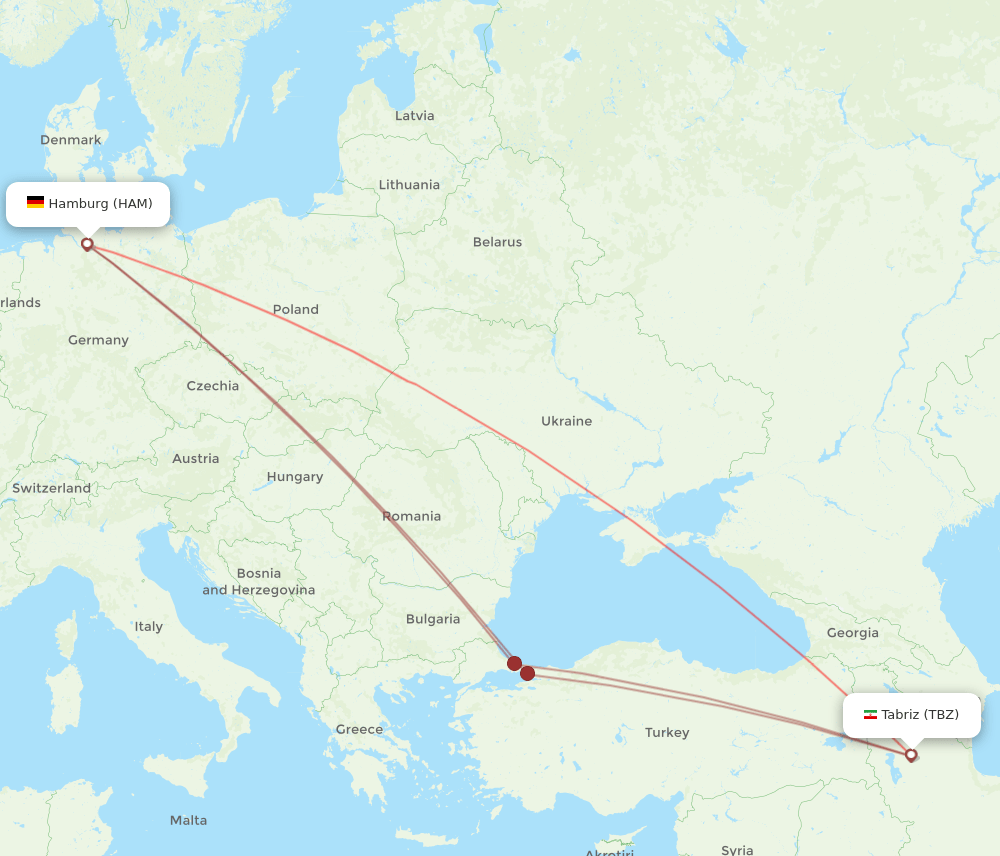 HAM-TBZ flight routes