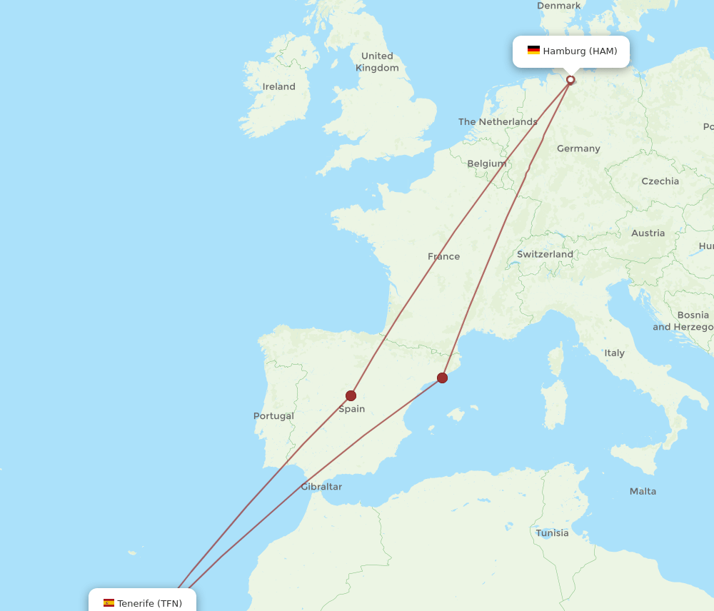HAM-TFN flight routes