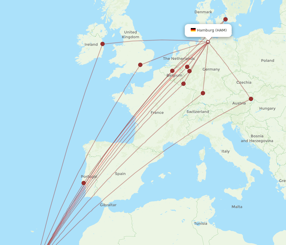 HAM-TFS flight routes