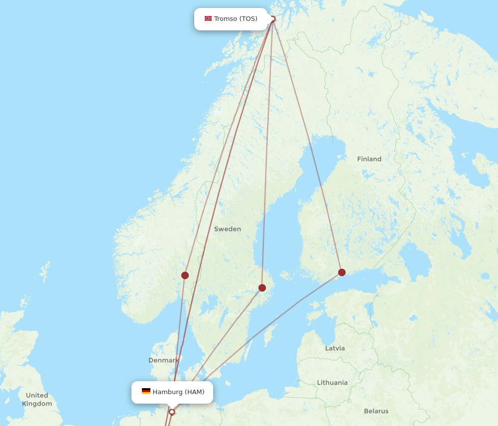 HAM-TOS flight routes