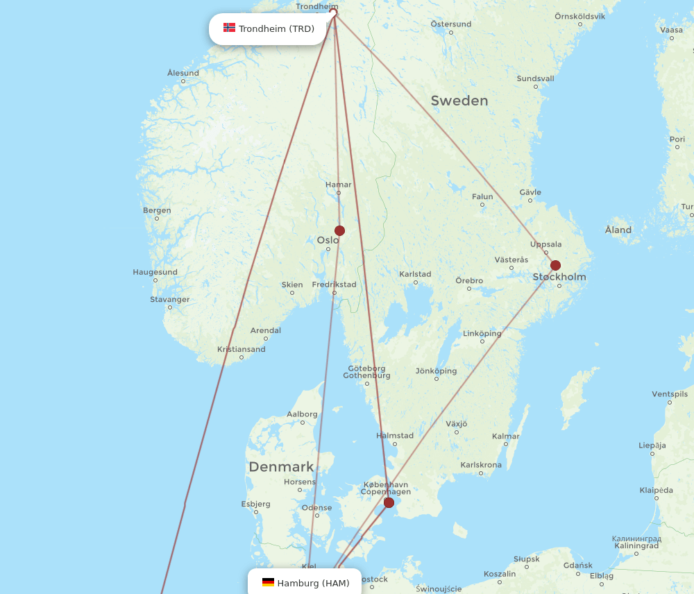 HAM-TRD flight routes