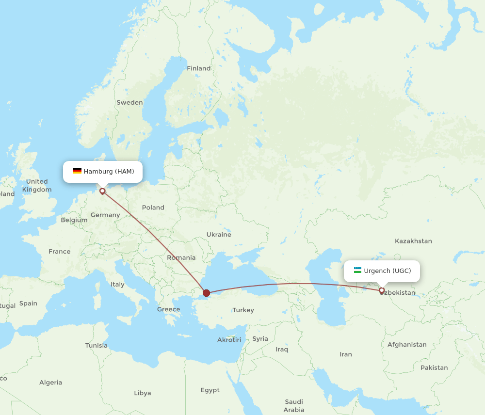 HAM-UGC flight routes