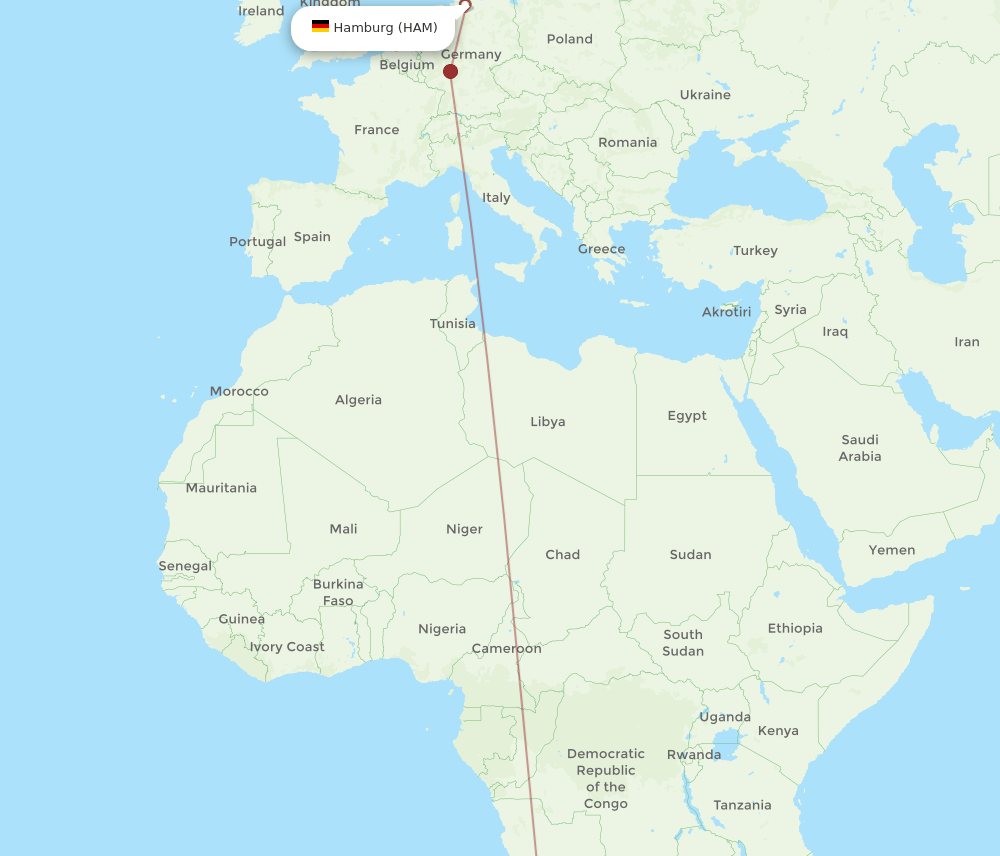 HAM-WDH flight routes