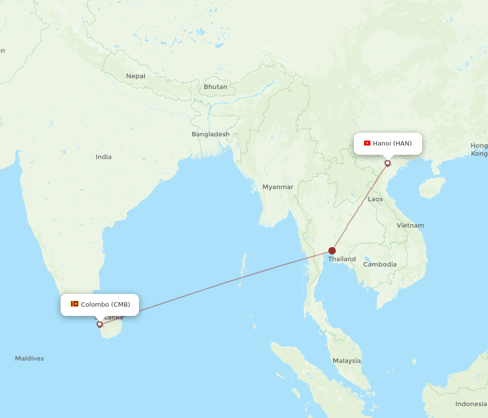 HAN-CMB flight routes