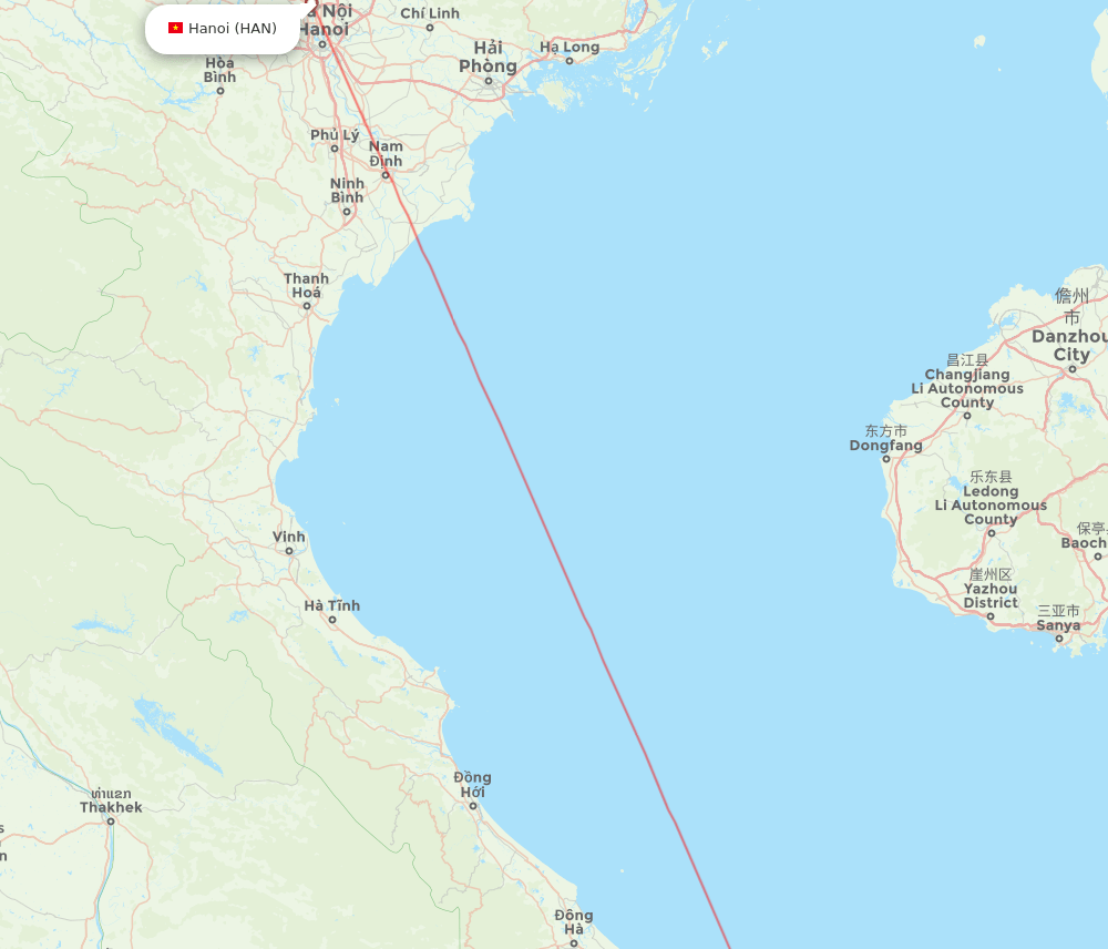 HAN to DAD flights and routes map