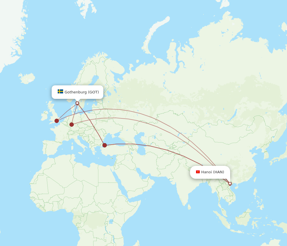 HAN-GOT flight routes