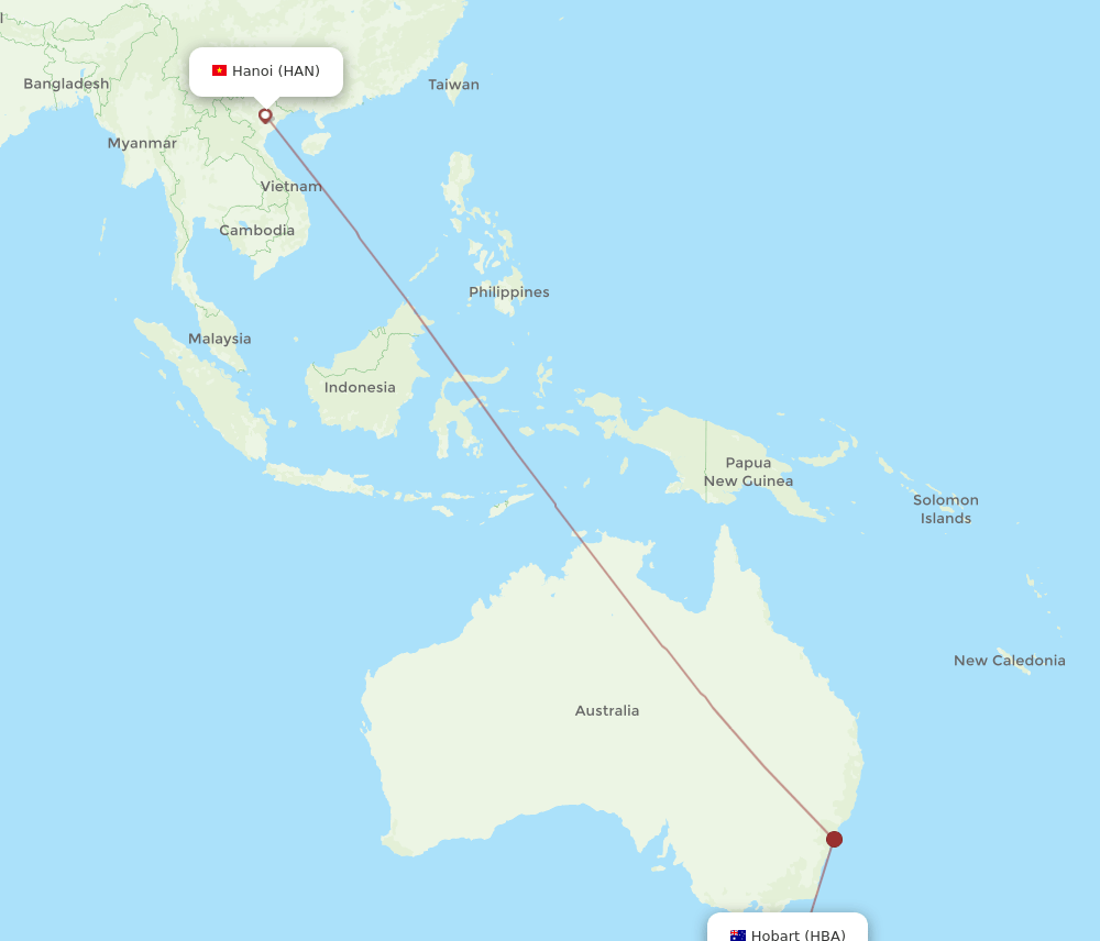 HAN-HBA flight routes