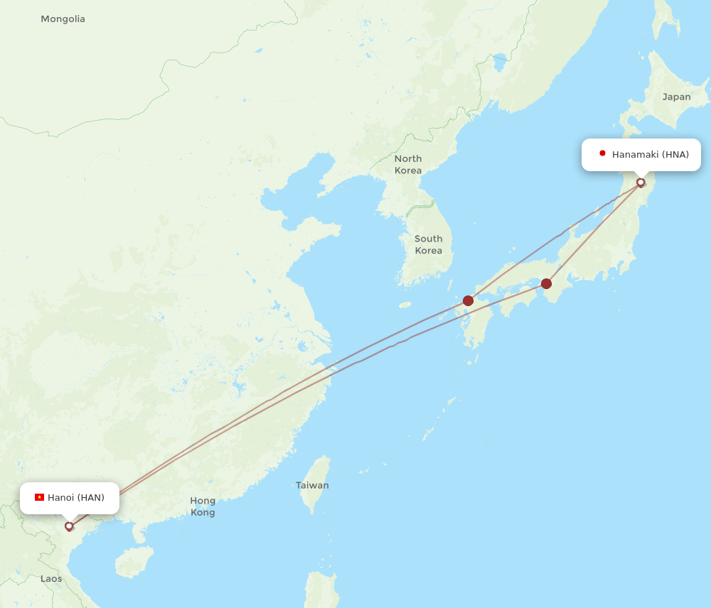HAN-HNA flight routes
