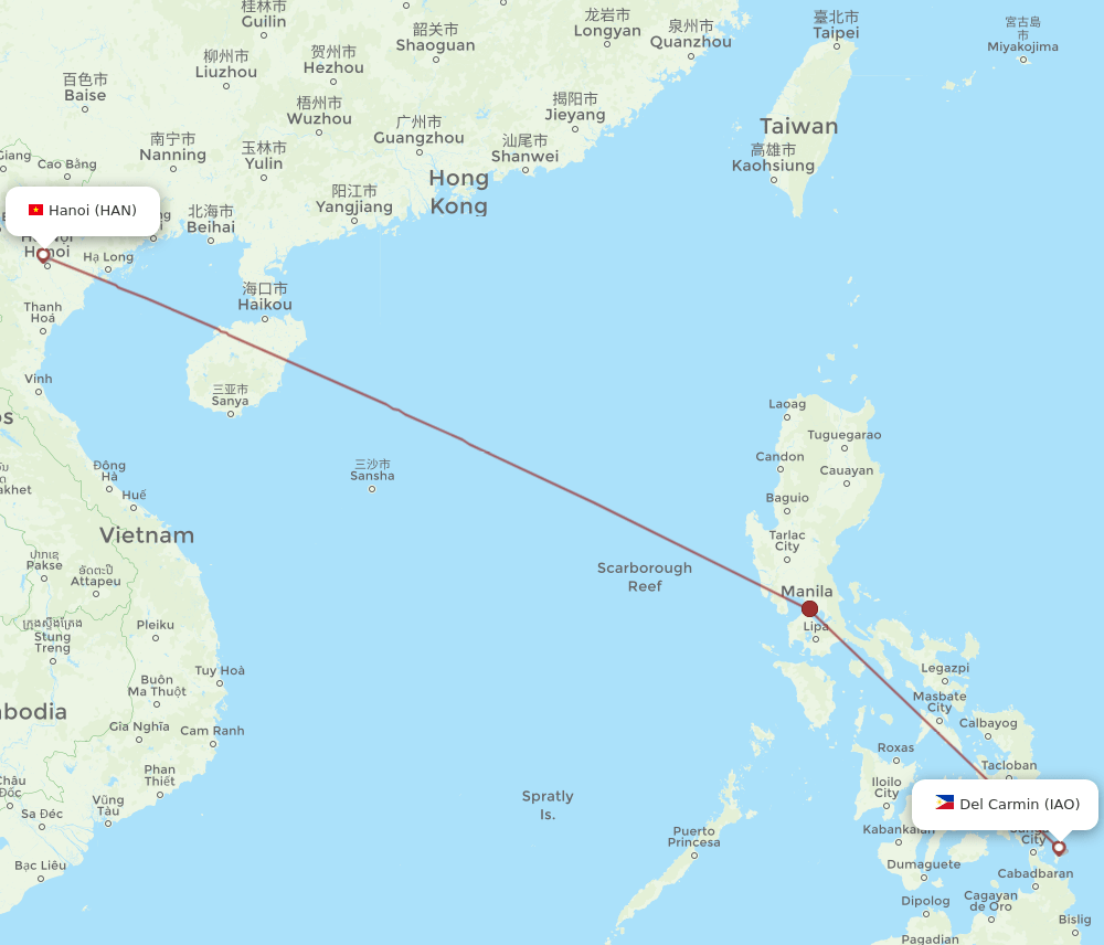 HAN-IAO flight routes