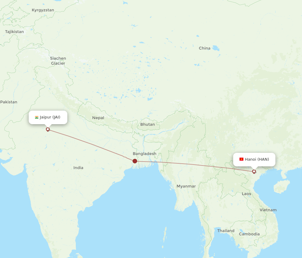 HAN-JAI flight routes