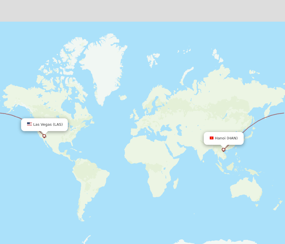 HAN to LAS flights and routes map
