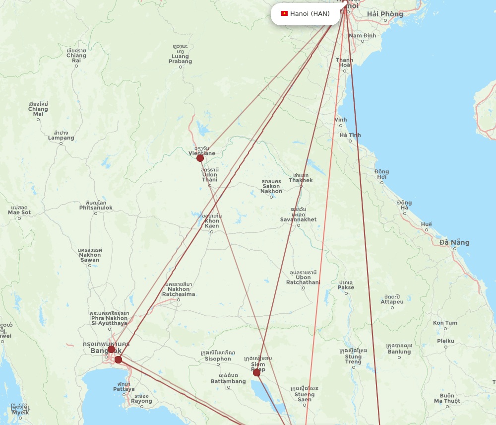 HAN-PNH flight routes