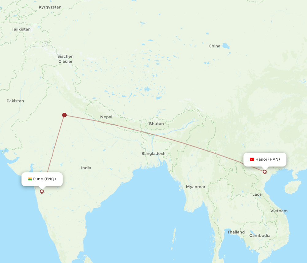HAN-PNQ flight routes