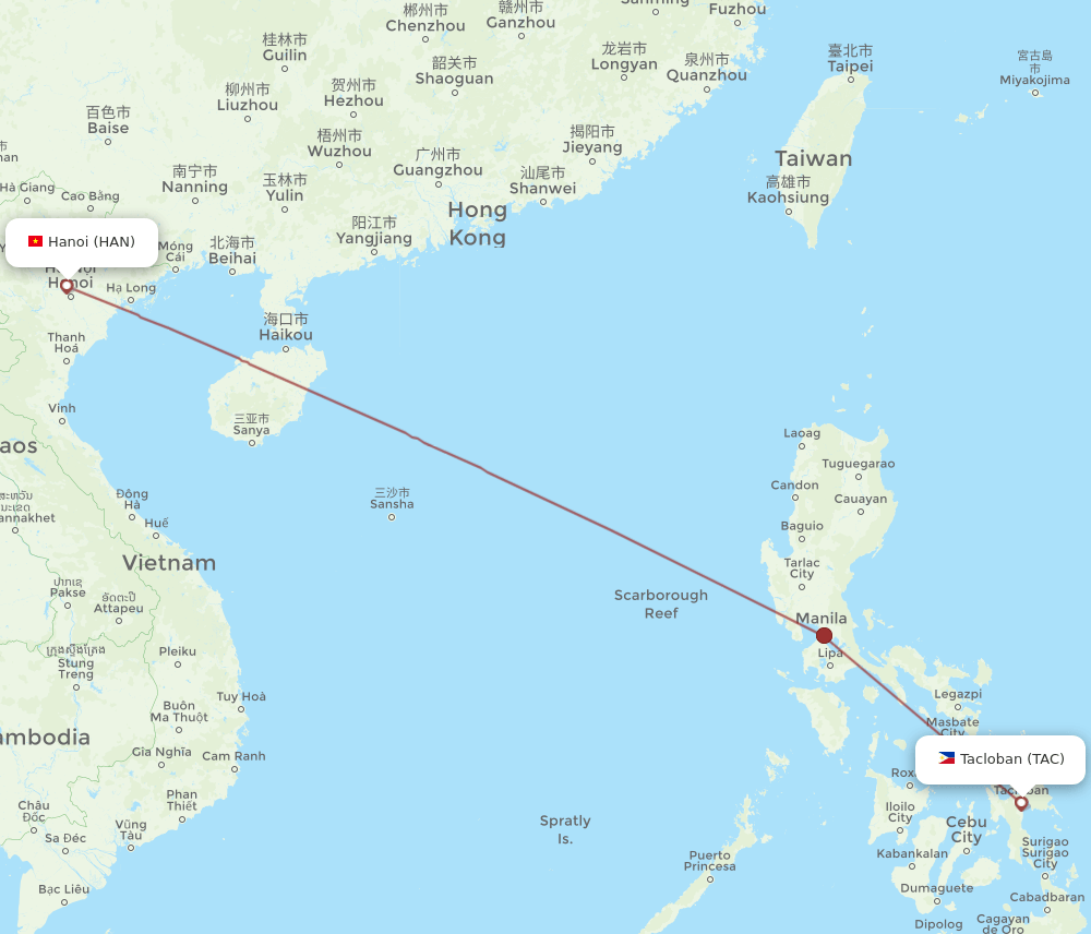 HAN-TAC flight routes